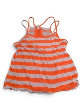 Self Esteem Orange & White Striped Bubble-Hem Tank